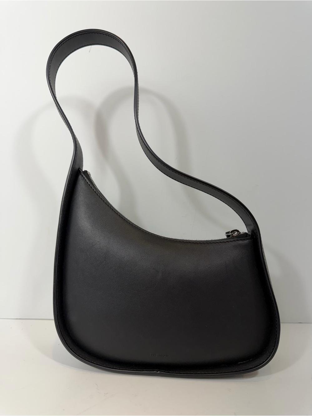 The Row Half Moon Black Leather Shoulder Bag W1249 L52 Zip Hobo $1390